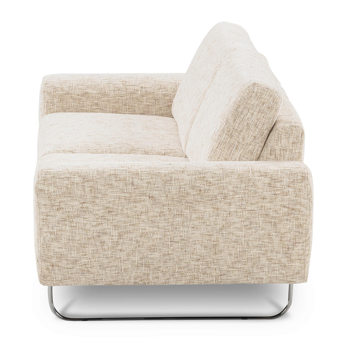 3-SITZER-SOFA SPRING in Webstoff Beige Modern  - Chromfarben/Beige, Design, Textil/Metall (187/85/92cm) - Livetastic