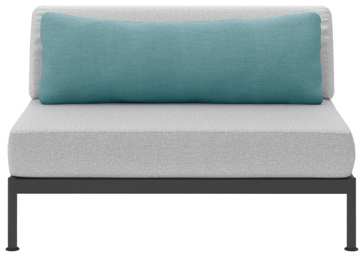 LOUNGEMITTELTEIL - Anthrazit/Petrol, Design, Textil/Metall (125/73/92cm) - Lomoco
