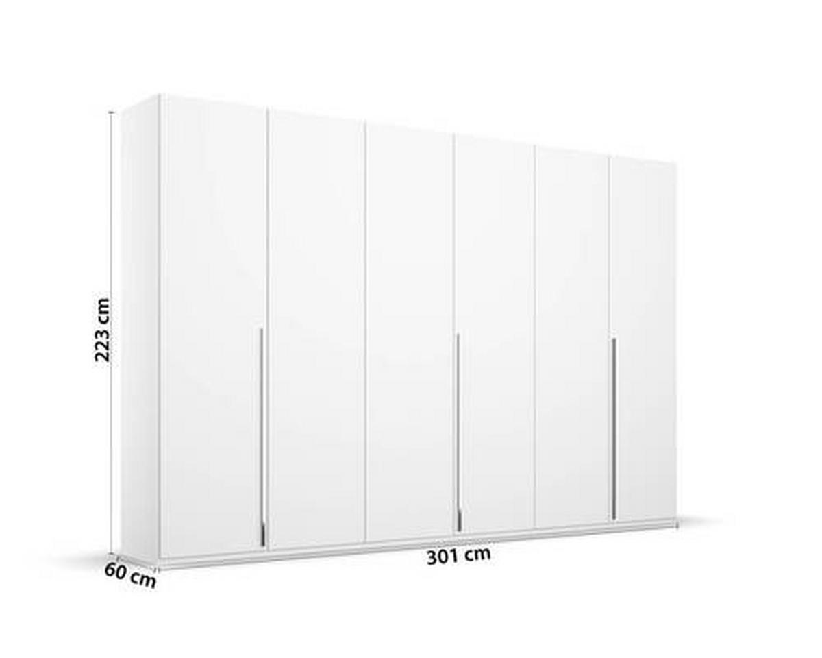 DREHTÜRENSCHRANK 301/223/60 cm 6-türig Weiß  - Chromfarben/Weiß, Design, Holzwerkstoff/Metall (301/223/60cm) - home24