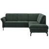 ECKSOFA in Flachgewebe Dunkelgrün  - Dunkelgrün/Schwarz, Konventionell, Textil/Metall (241/190cm) - Beldomo Comfort