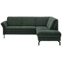 ECKSOFA in Flachgewebe Dunkelgrün  241/190 cm  - Dunkelgrün/Schwarz, KONVENTIONELL, Textil/Metall (241/190cm) - Beldomo Comfort