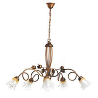 KRONLEUCHTER 80/90 cm   - Bronzefarben, KONVENTIONELL, Glas/Metall (80/90cm)