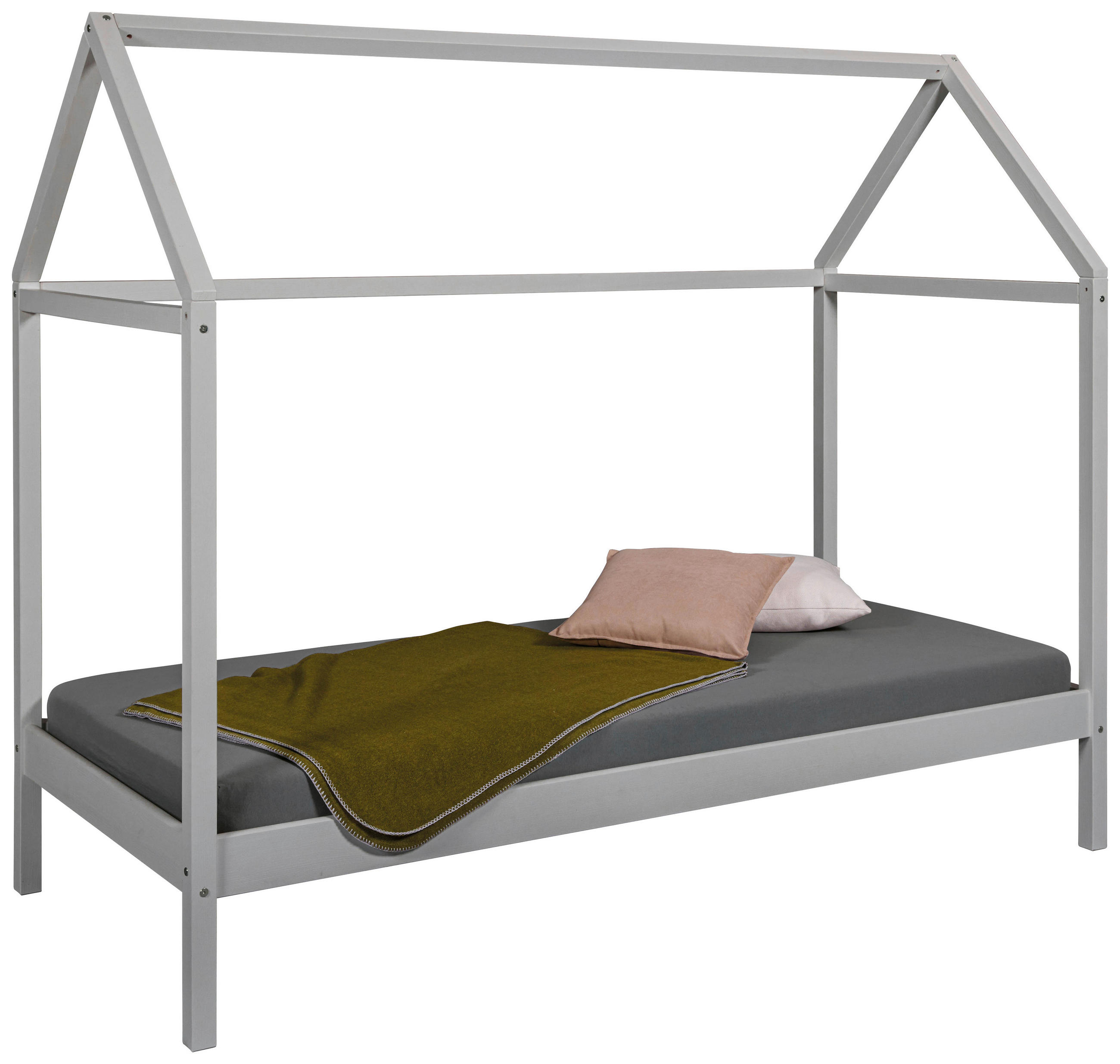 HAUSBETT 90/200 cm Hellgrau  - Hellgrau, Modern, Holz (90/200cm) - MID.YOU
