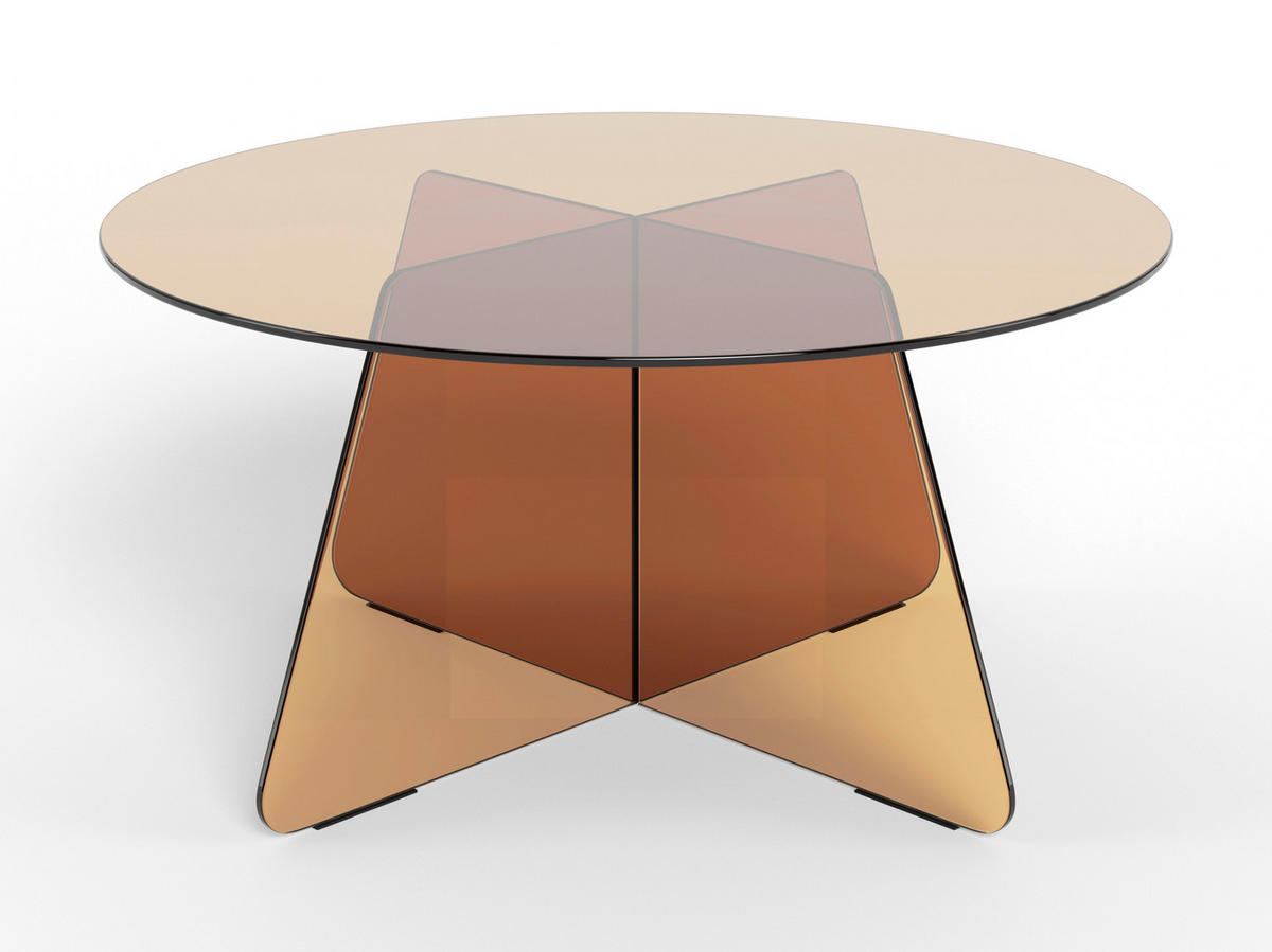 SOFFBORD i glas 80/80/40 cm  - brun, Design, glas (80/80/40cm) - MID.YOU