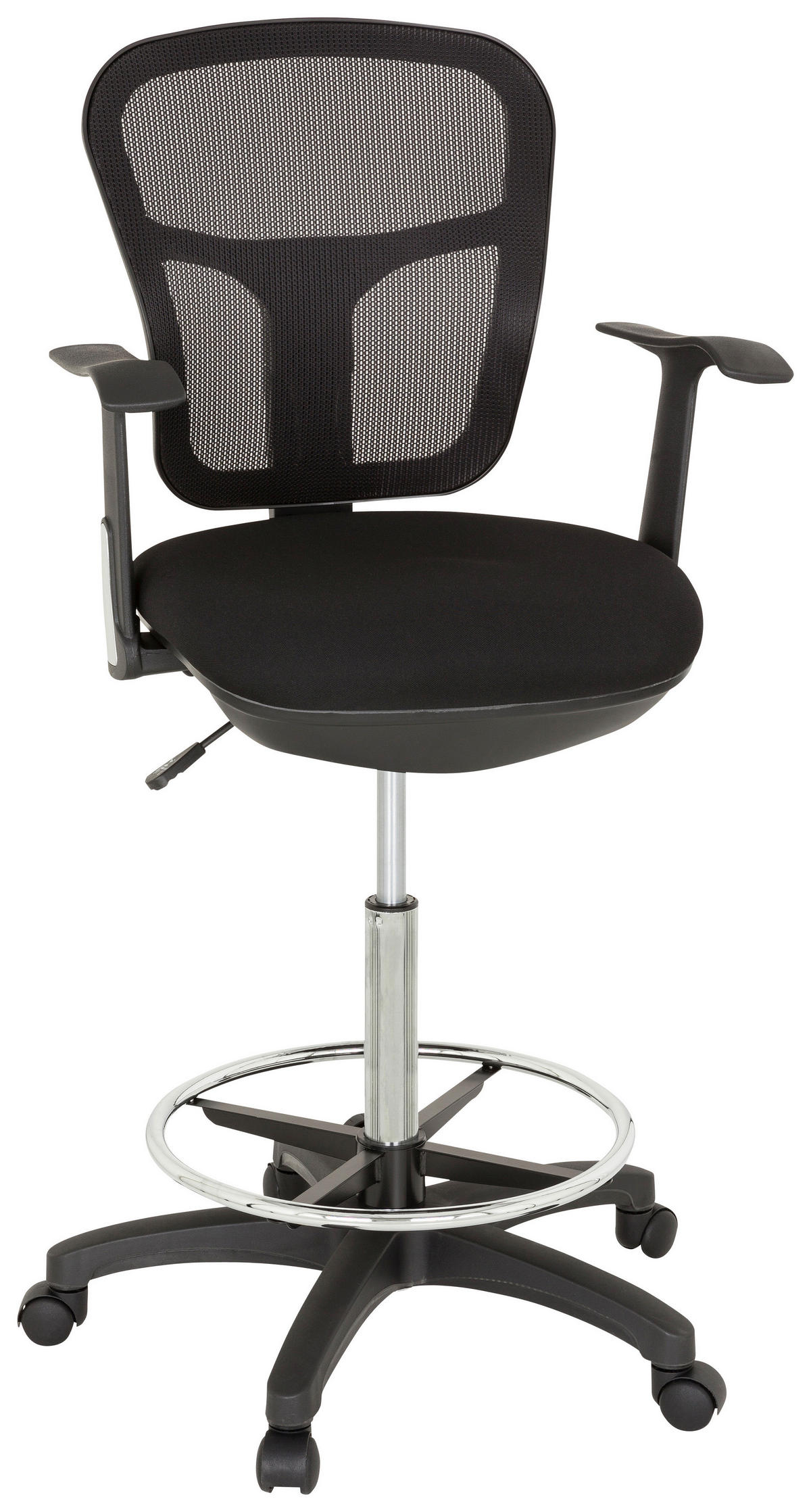 OTOČNÁ ŽIDLE, plochá tkanina, síťovina, černá - černá, Basics, textil/plast (62/115/55cm) - MID.YOU