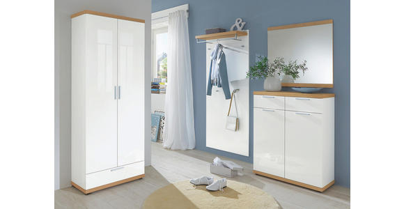 GARDEROBENBANK 85/43/40 cm - Edelstahlfarben/Eichefarben, Design, Holz/Holzwerkstoff (85/43/40cm) - Novel