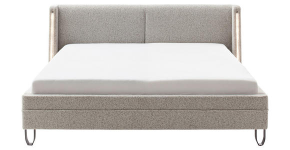 POLSTERBETT Beleuchtung 180/200 cm  in Taupe  - Taupe/Schwarz, MODERN, Textil/Metall (180/200cm) - Novel
