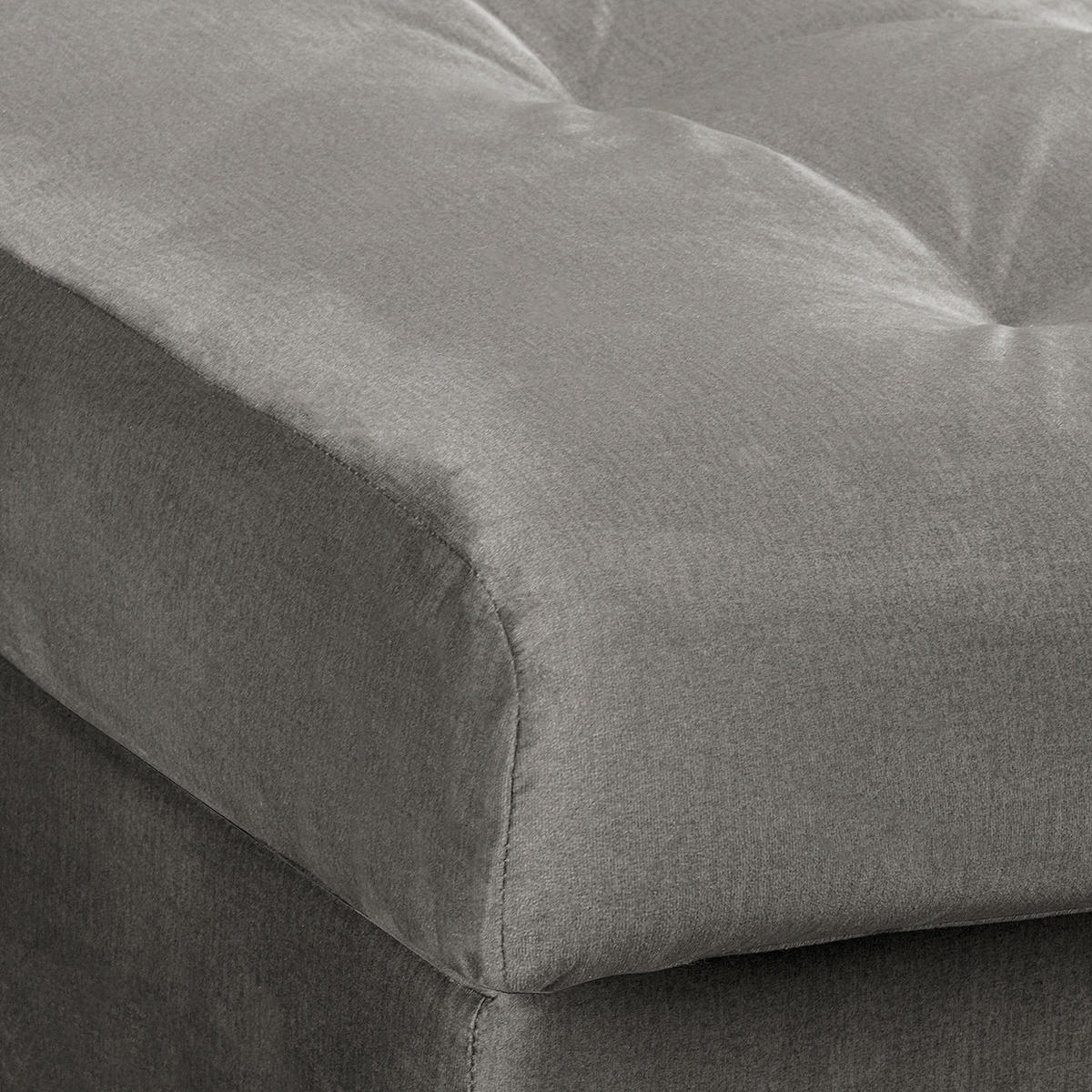 ECKSOFA Naomi Dunkelgrau Velours Rückenkissen  - Dunkelgrau/Schwarz, Design, Kunststoff/Textil (243/284cm) - P & B