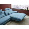 ECKSOFA  in Chenille, Flachgewebe Blau  284/180 cm  - Blau/Schwarz, Design, Textil/Metall (284/180cm) - Dieter Knoll