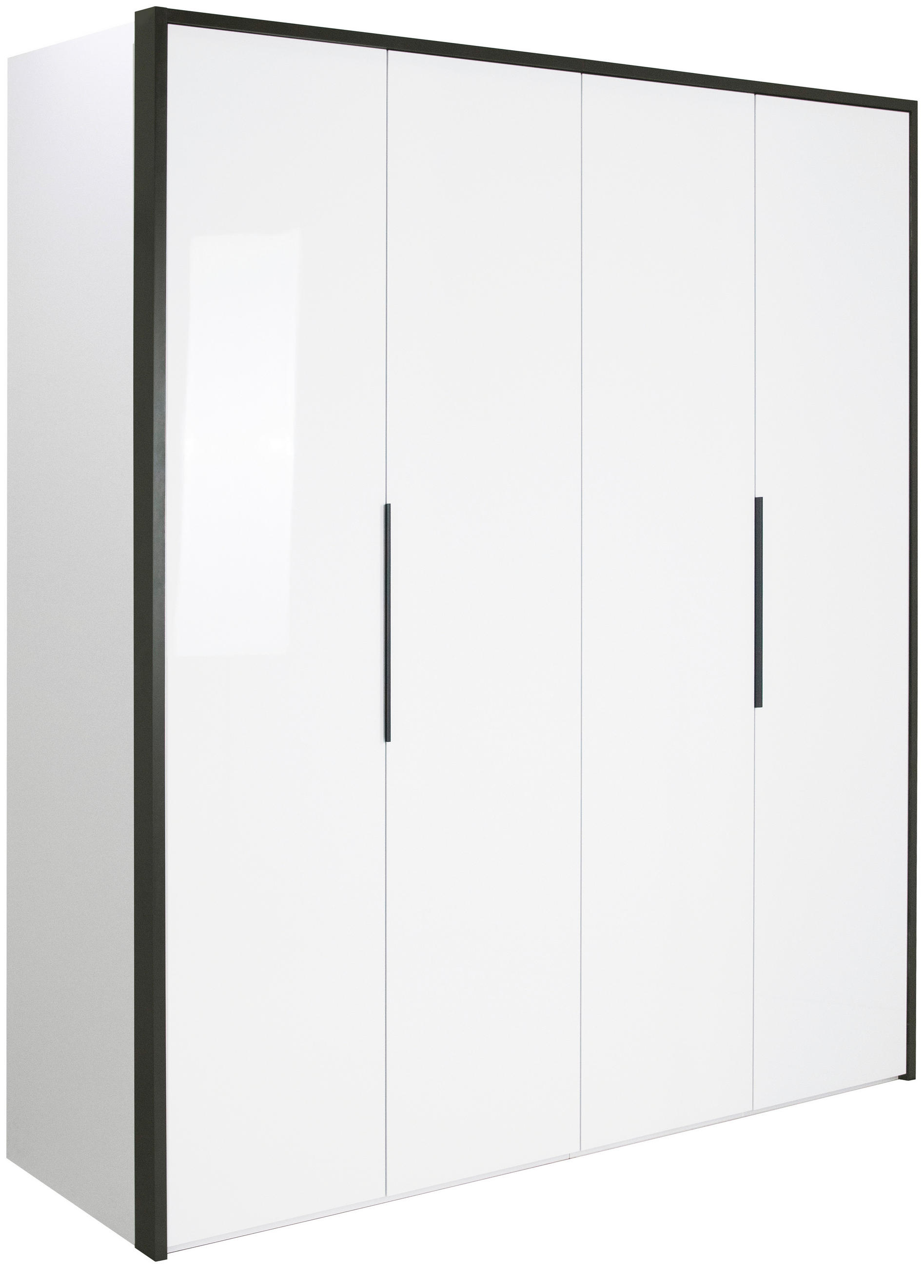DREHTÜRENSCHRANK 201/221/60 cm 4-türig Weiß  - Anthrazit/Weiß, MODERN, Holzwerkstoff/Metall (201/221/60cm) - MID.YOU