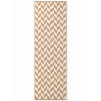 FLACHWEBETEPPICH 80/200 cm Haringey Weiß, Sandfarben rechteckig  - Sandfarben/Weiß, Design, Kunststoff (80/200cm)
