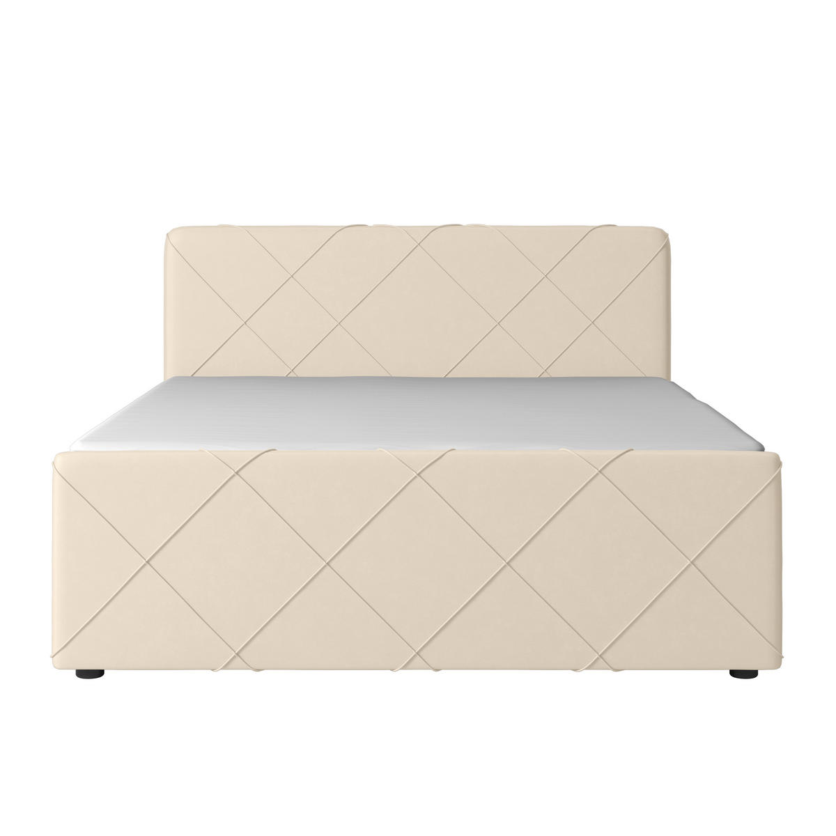 BOXSPRINGBETT 180/200 cm  in Weiss  - Weiss/Schwarz, Modern, Holzwerkstoff/Kunststoff (180/200cm) - MID.YOU