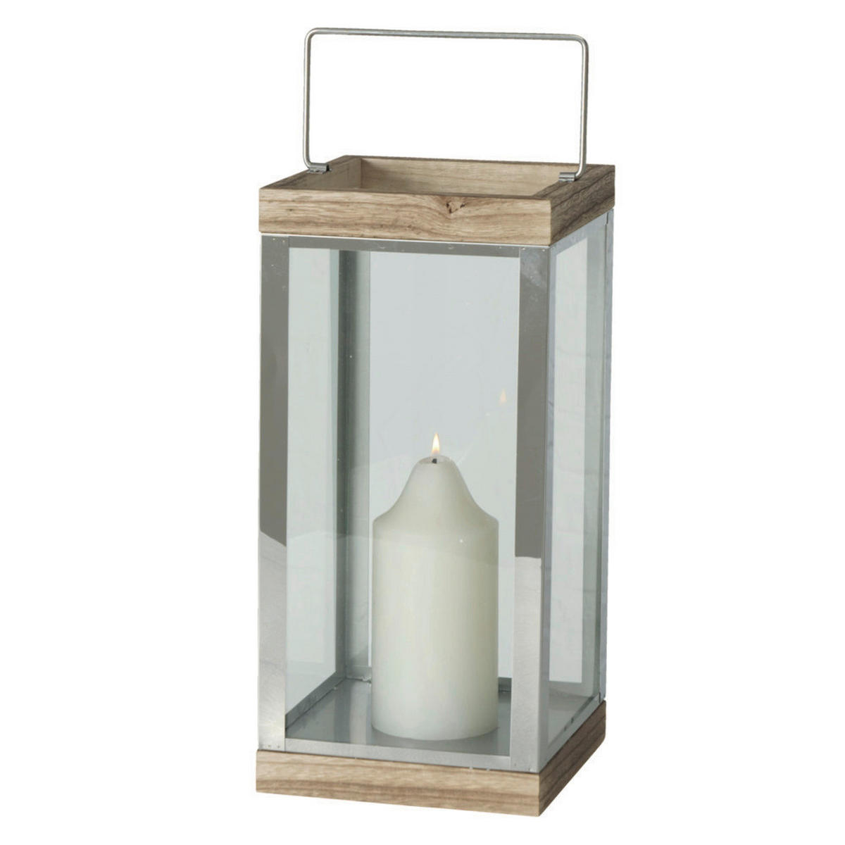 LAMPÁŠ drevo, kov, sklo - prírodná farba, Design, kov/drevo (21,5/21,5/45cm)