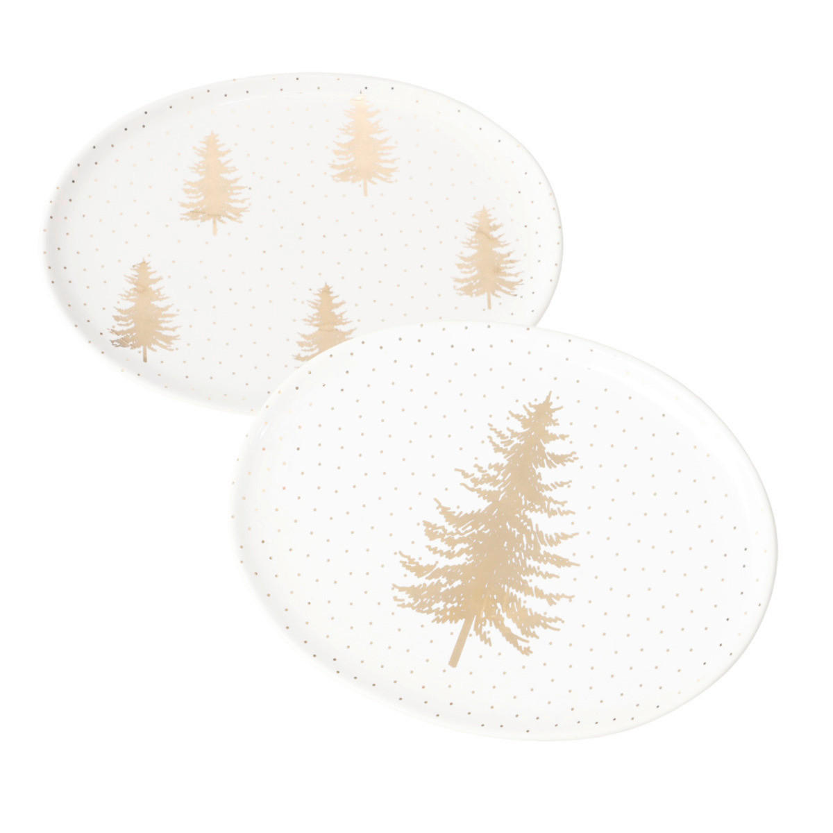 MĚLKÝ TALÍŘ, keramika, 18 cm - bílá/barvy zlata, Design, keramika (18cm)