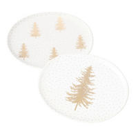 MĚLKÝ TALÍŘ, keramika, 18 cm - bílá/barvy zlata, Design, keramika (18cm)