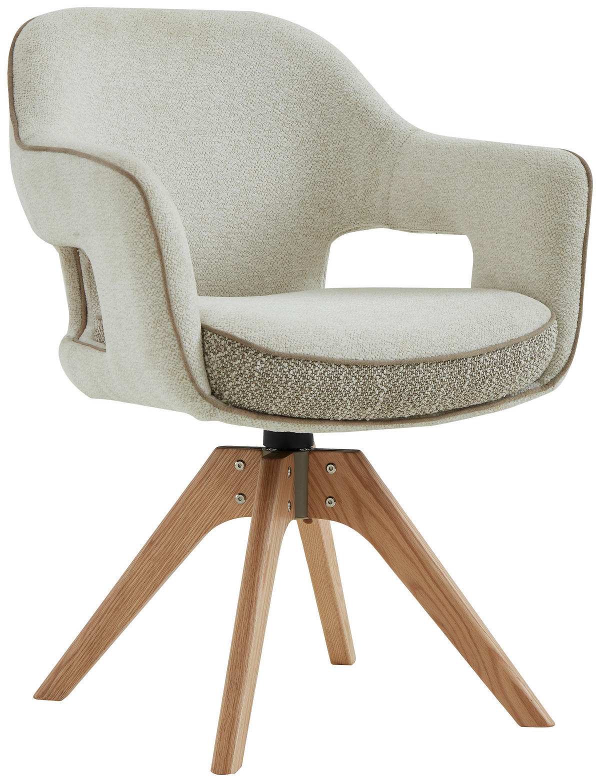 ARMLEHNSTUHL in Holz, Textil Eichefarben, Beige  - Eichefarben/Beige, Design, Holz/Textil (62/84/62cm) - Valnatura