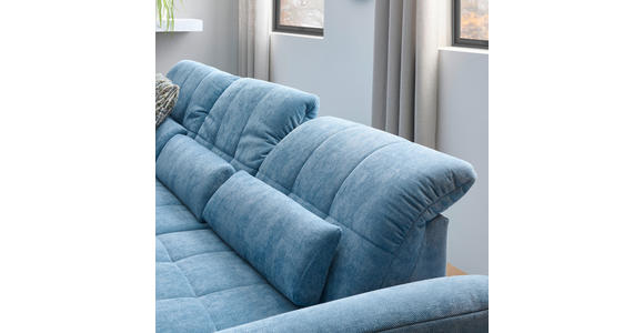 ECKSOFA  in Flachgewebe Pastellblau  204/341 cm  - Pastellblau/Schwarz, Design, Textil/Metall (204/341cm) - Xora