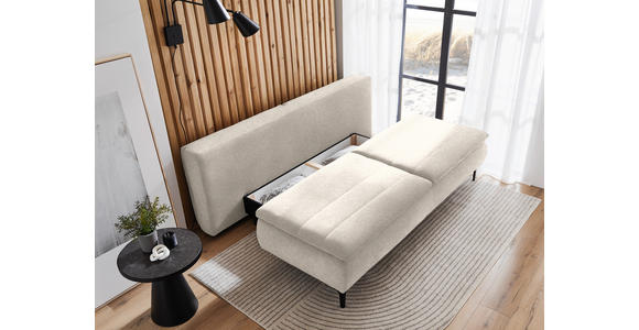 BOXSPRINGSOFA Flachgewebe Cappuccino  - Cappuccino, KONVENTIONELL, Textil/Metall (204/93/100cm) - Novel