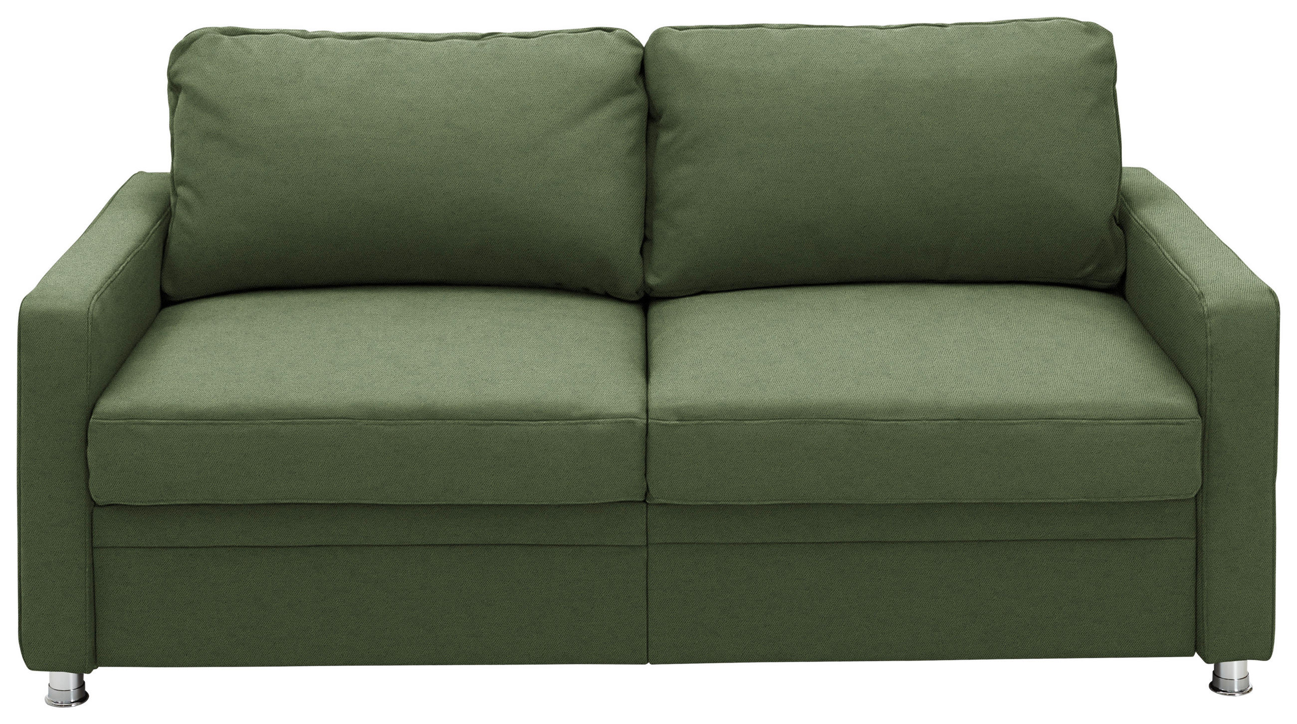 SCHLAFSOFA Chenille Grün  - Chromfarben/Grün, KONVENTIONELL, Textil/Metall (186/90/100cm) - Beldomo Style