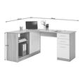 ECKSCHREIBTISCH 120/150/75 cm  in Weiß, Eichefarben  - Eichefarben/Alufarben, KONVENTIONELL, Holzwerkstoff/Kunststoff (120/150/75cm) - Venda