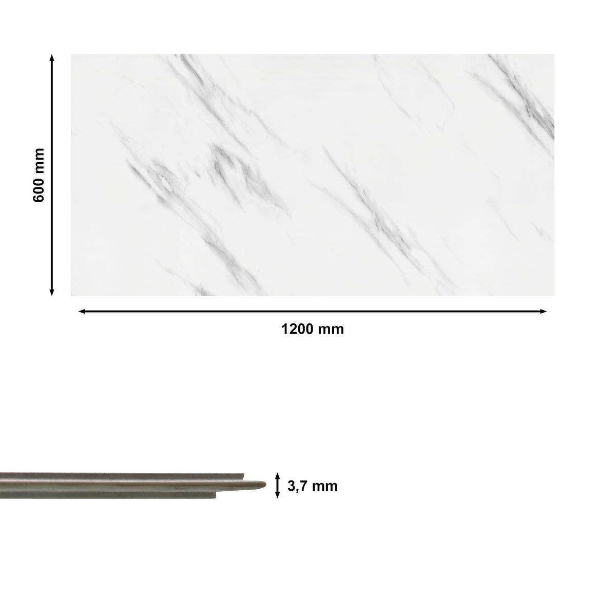 Vinyl für die Wand XL  - Weiß Hochglanz/Grau Hochglanz, MODERN, Kunststoff (120/60/0,37cm)