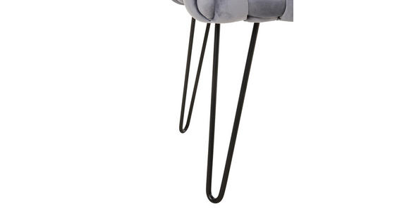 SITZBANK 128/50/45 cm Samt Grau, Schwarz  - Schwarz/Grau, LIFESTYLE, Textil/Metall (128/50/45cm) - Xora