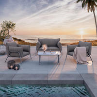 UTEMÖBLER SET 4 delar  - mörkgrå/antracit, Basics, metall/glas - Ambia Garden