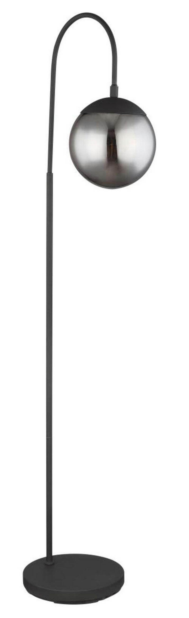 BOGENLEUCHTE 39/25/150 cm    - Schwarz, Design, Glas/Metall (39/25/150cm) - Globo