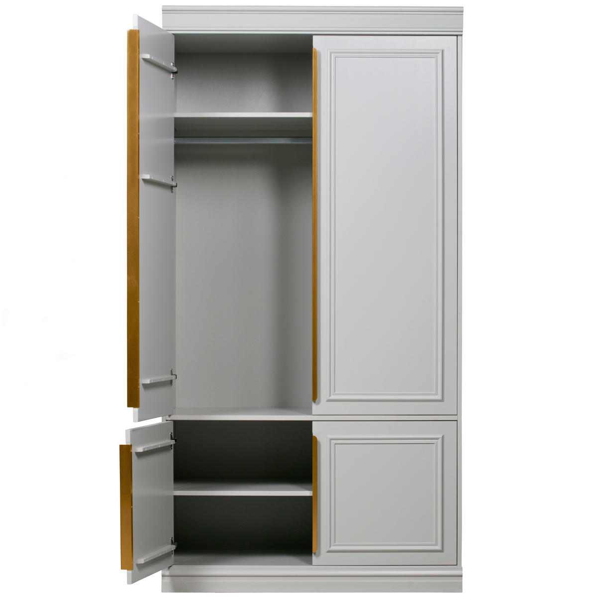 GARDEROBENSCHRANK Organize  in 110/215/62 cm  - Roségold/Hellgrau, Design, Holz/Holzwerkstoff (110/215/62cm) - Livetastic