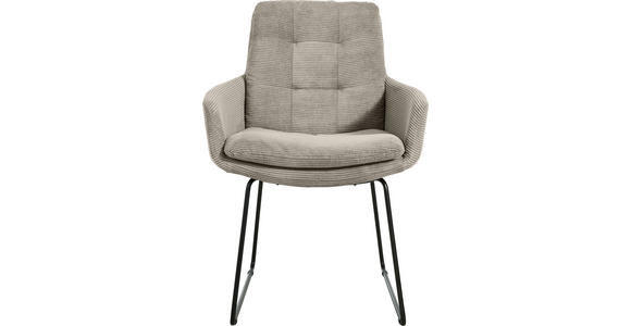 ARMLEHNSTUHL  Stoffauswahl, Typenauswahl, Gestellauswahl Cord  - Sandfarben/Schwarz, Design, Textil/Metall (63/90/69cm) - Johann Jakob