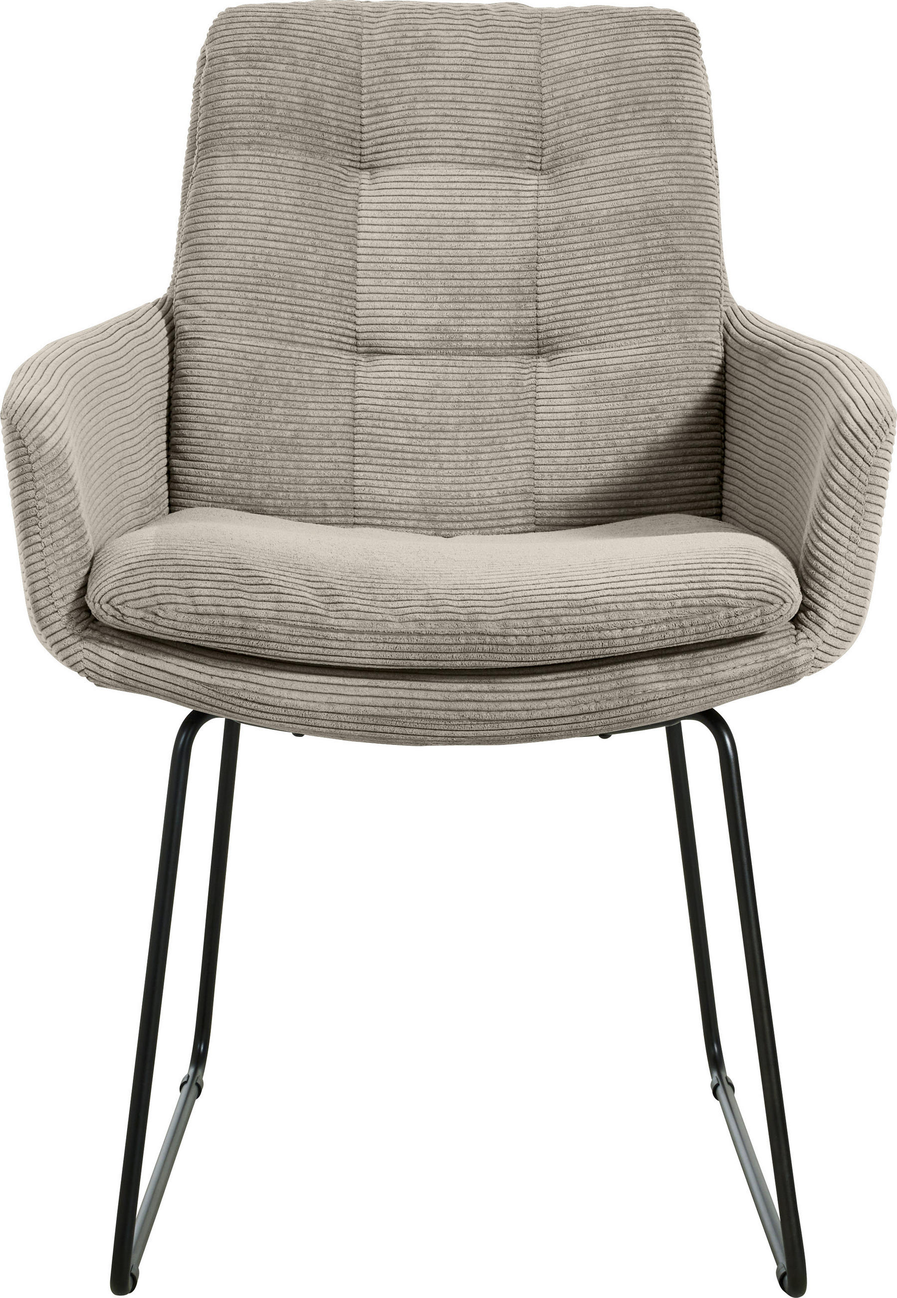 ARMLEHNSTUHL  in Cord  - Sandfarben/Schwarz, Design, Textil/Metall (63/90/69cm) - Johann Jakob