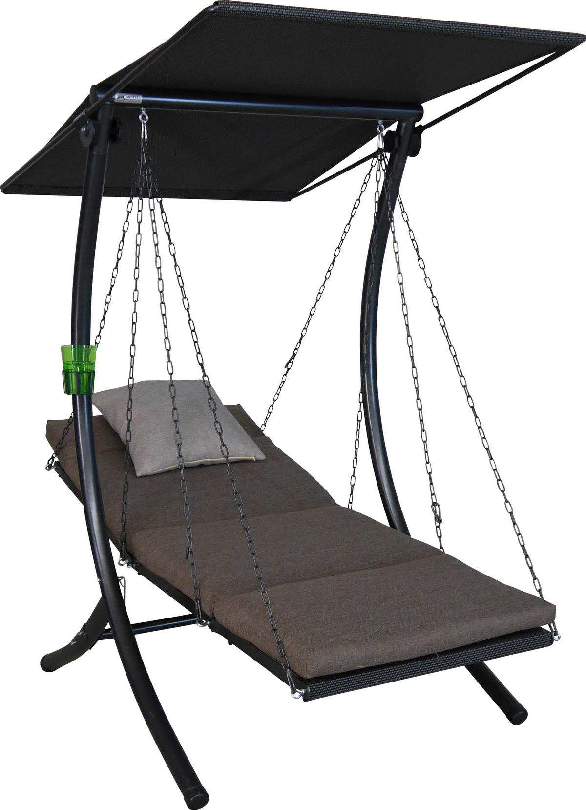 HOLLYWOODSCHAUKEL 100/160/145 cm  - Taupe/Dunkelgrau, Basics, Textil/Metall (100/160/145cm) - Boxxx