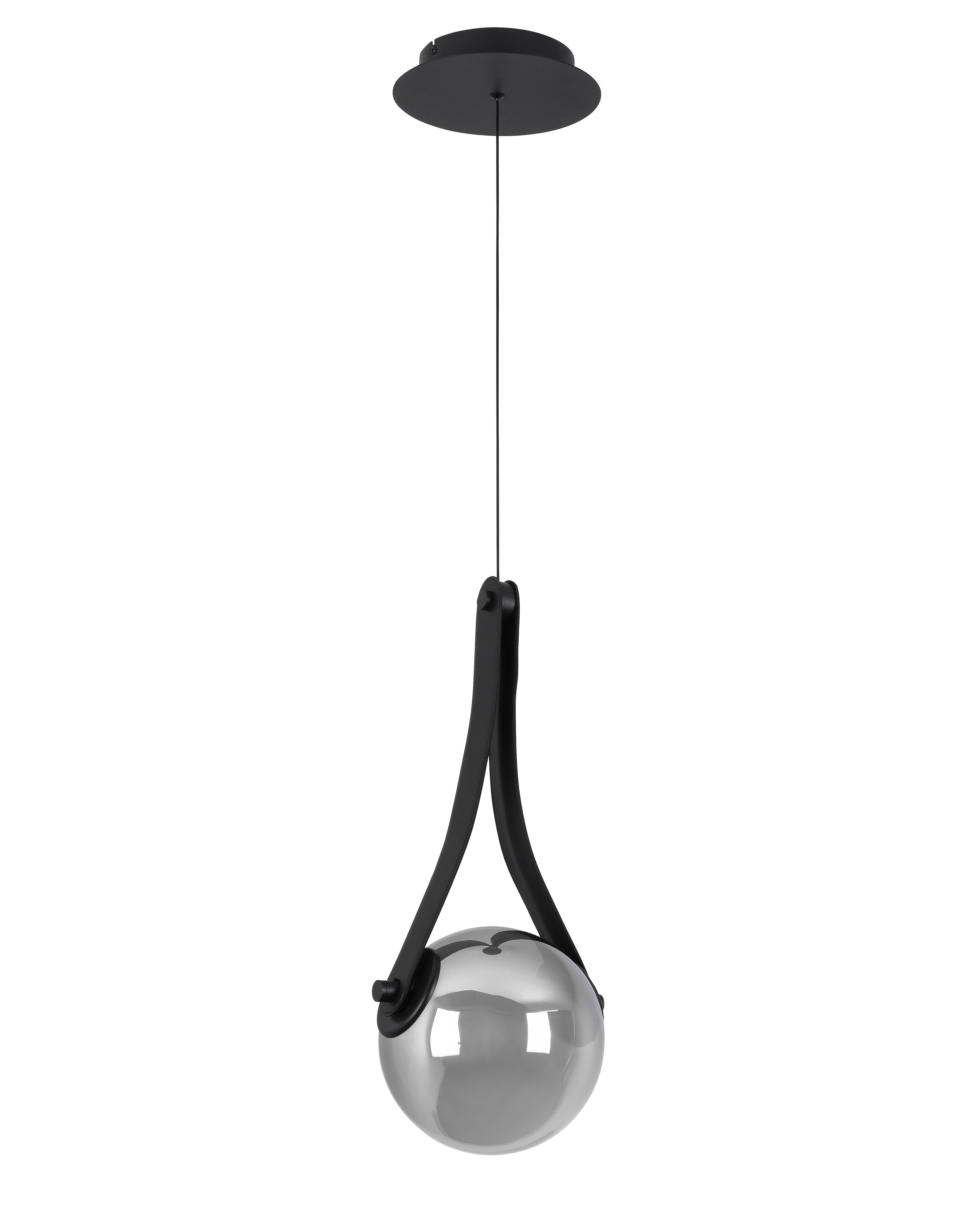 LAMPĂ SUSPENDATĂ CU LED 23/215 cm  - culoare crom/negru, Design, plastic/sticlă (23/215cm) - Dieter Knoll