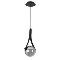 LED LUSTER  23/215 cm      - boja hroma/crna, Dizajnerski, staklo/metal (23/215cm) - Dieter Knoll