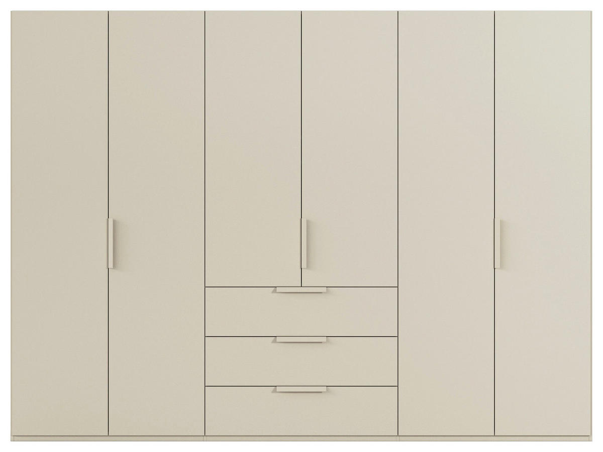 DREHTÜRENSCHRANK 301/235/61 cm,  in Champagner, 6-türig  - Champagner, Basics, Holzwerkstoff/Metall (301/235/61cm) - Novel