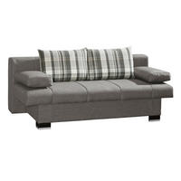 SCHLAFSOFA Helen  mit Stoffauswahl, Schlafen auf Sitzhöhe, Rücken echt Grau  - Wengefarben/Alufarben, KONVENTIONELL, Holz/Textil (200/80/94cm) - Novel