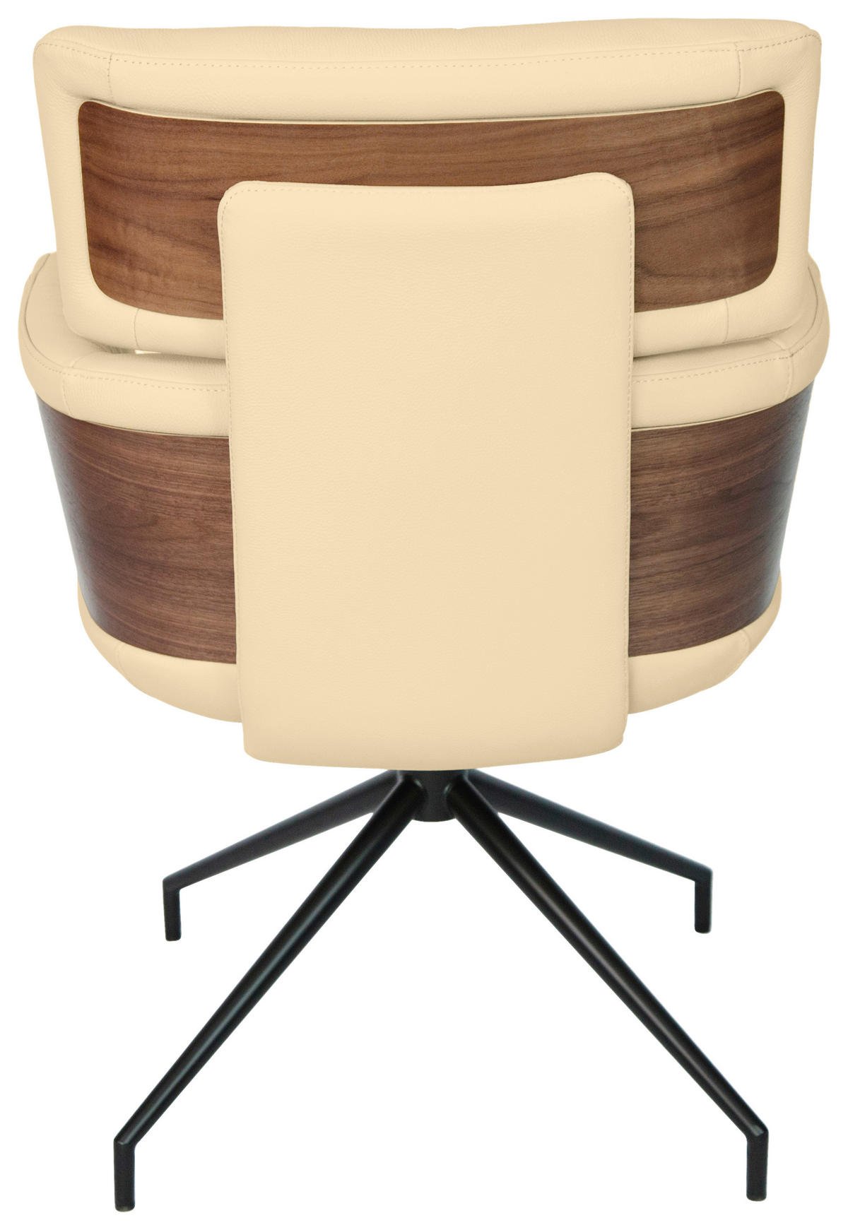 ARMLEHNSTUHL  in Eisen Echtleder pigmentiert  - Beige/Walnussfarben, Design, Leder/Holz (62/92/66cm) - Dieter Knoll