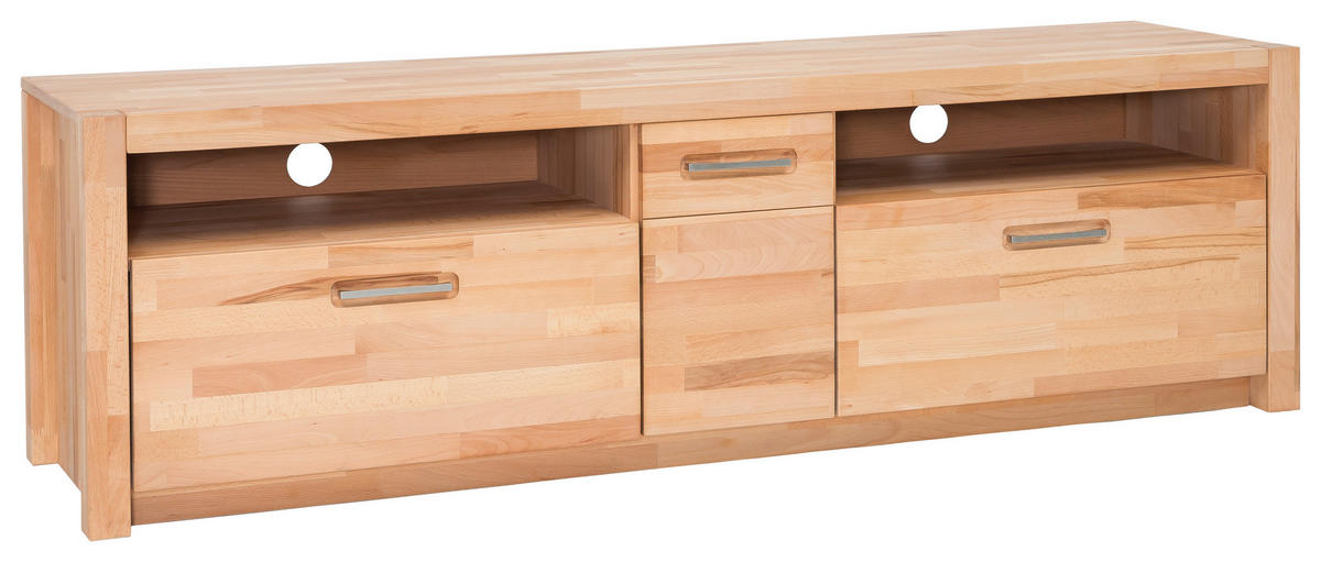 TV-ELEMENT 185/58/50 cm  - Buchefarben/Alufarben, Design, Holz/Metall (185/58/50cm) - MID.YOU
