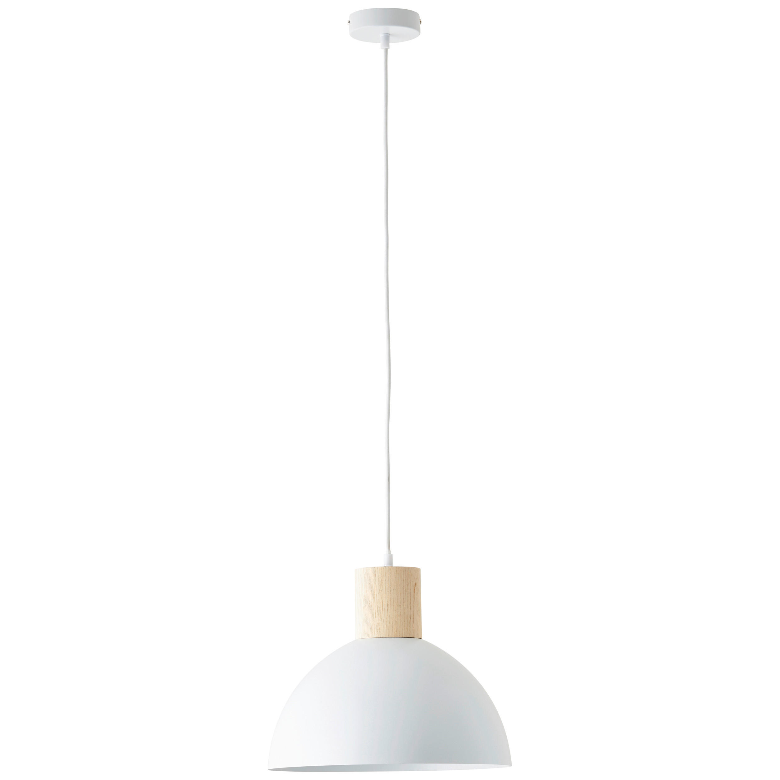 HÄNGELEUCHTE 34/120 cm   - Hellbraun/Weiß, KONVENTIONELL, Holz/Metall (34/120cm) - Brilliant