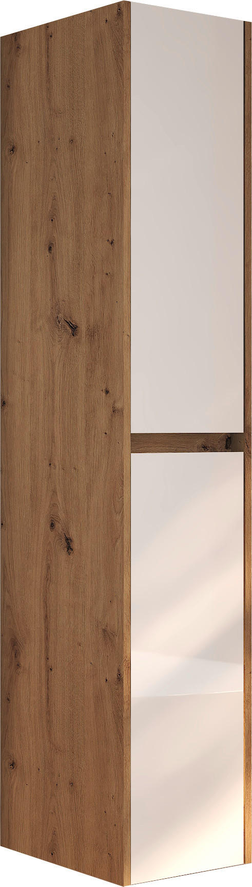 STRANSKA OMARA 33/166/33 cm  - bela/hrast san remo, Moderno, leseni material (33/166/33cm) - Ti'me