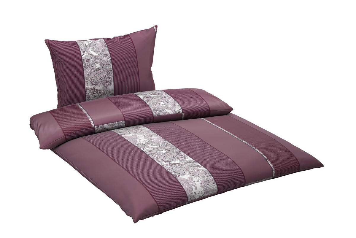 BETTWÄSCHE 2-teilig STRIPES DK Satin 140/200 cm  - Violett, Design, Textil (140/200cm) - Dieter Knoll