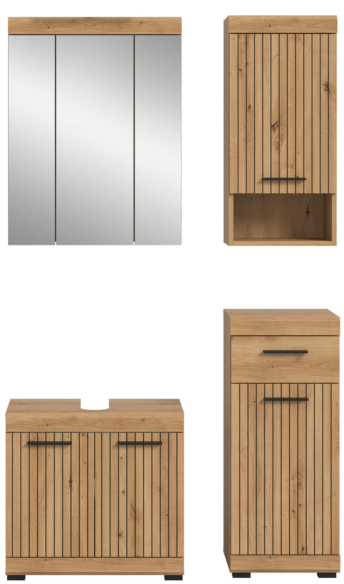 KÚPEĽŇA dub artisan  - čierna/dub artisan, Trend, kompozitné drevo/plast (97cm) - MID.YOU