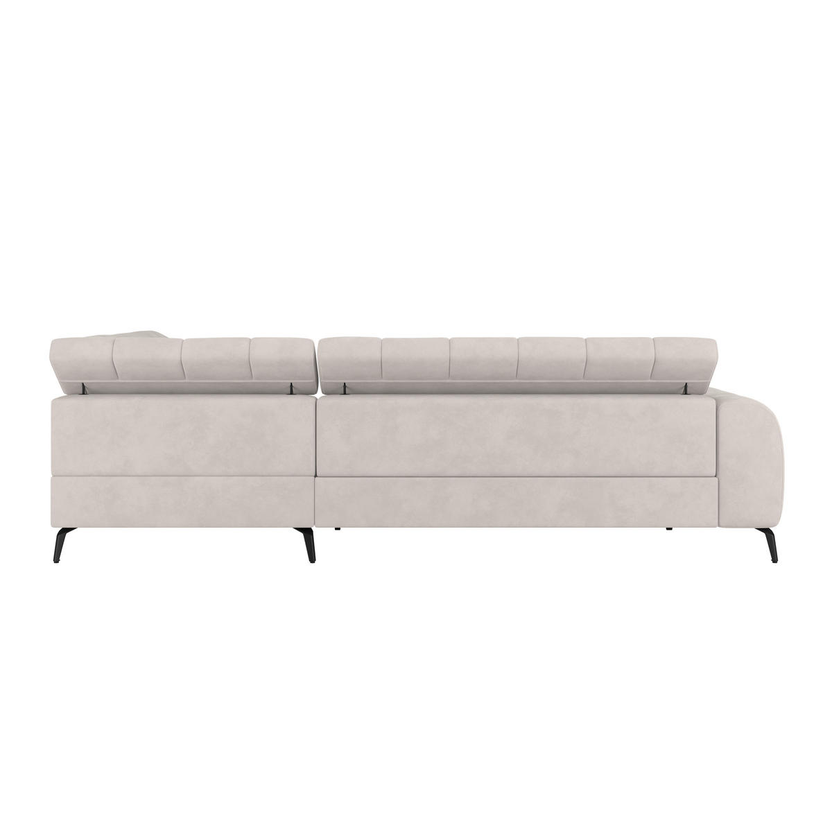 ECKSOFA in Weiss  - Weiss/Schwarz, Trend, Kunststoff/Textil (261/203cm) - Livetastic