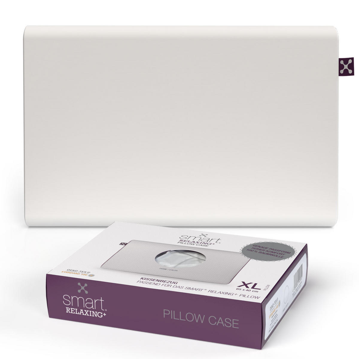 NACKENKISSENBEZUG RELAXING+  - Weiß, Basics, Textil (65/40cm) - Smartsleep