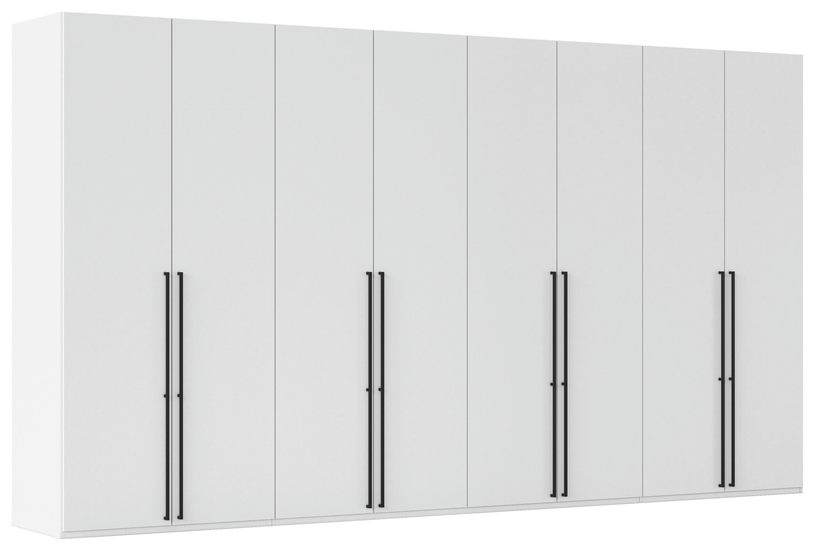 DREHTÜRENSCHRANK 400/223/61 cm,  in Weiß, 8-türig  - Schwarz/Weiß, Basics, Holzwerkstoff/Metall (400/223/61cm) - Novel