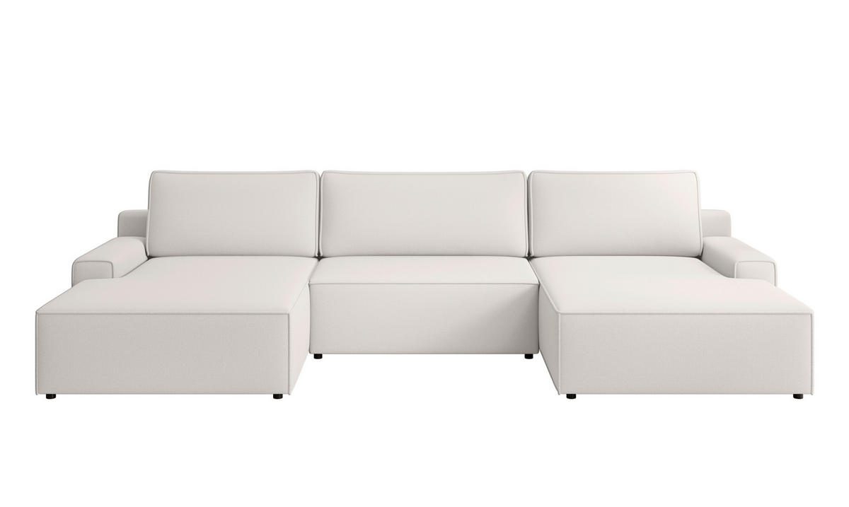 WOHNLANDSCHAFT CHALLENGE Silberfarben Struktur  - Silberfarben/Schwarz, MODERN, Kunststoff/Textil (168/333/168cm) - Trendmanufaktur