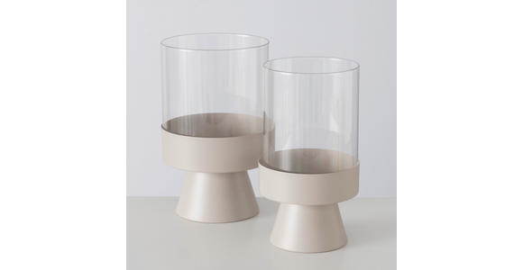 WINDLICHT - Beige, Trend, Glas/Metall (16/28cm) - Ambia Home