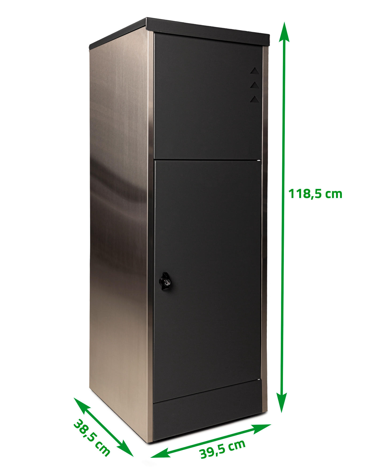 PAKETBOX Schwarz  - Schwarz, Basics, Metall (39,5/118,5/118,5cm)