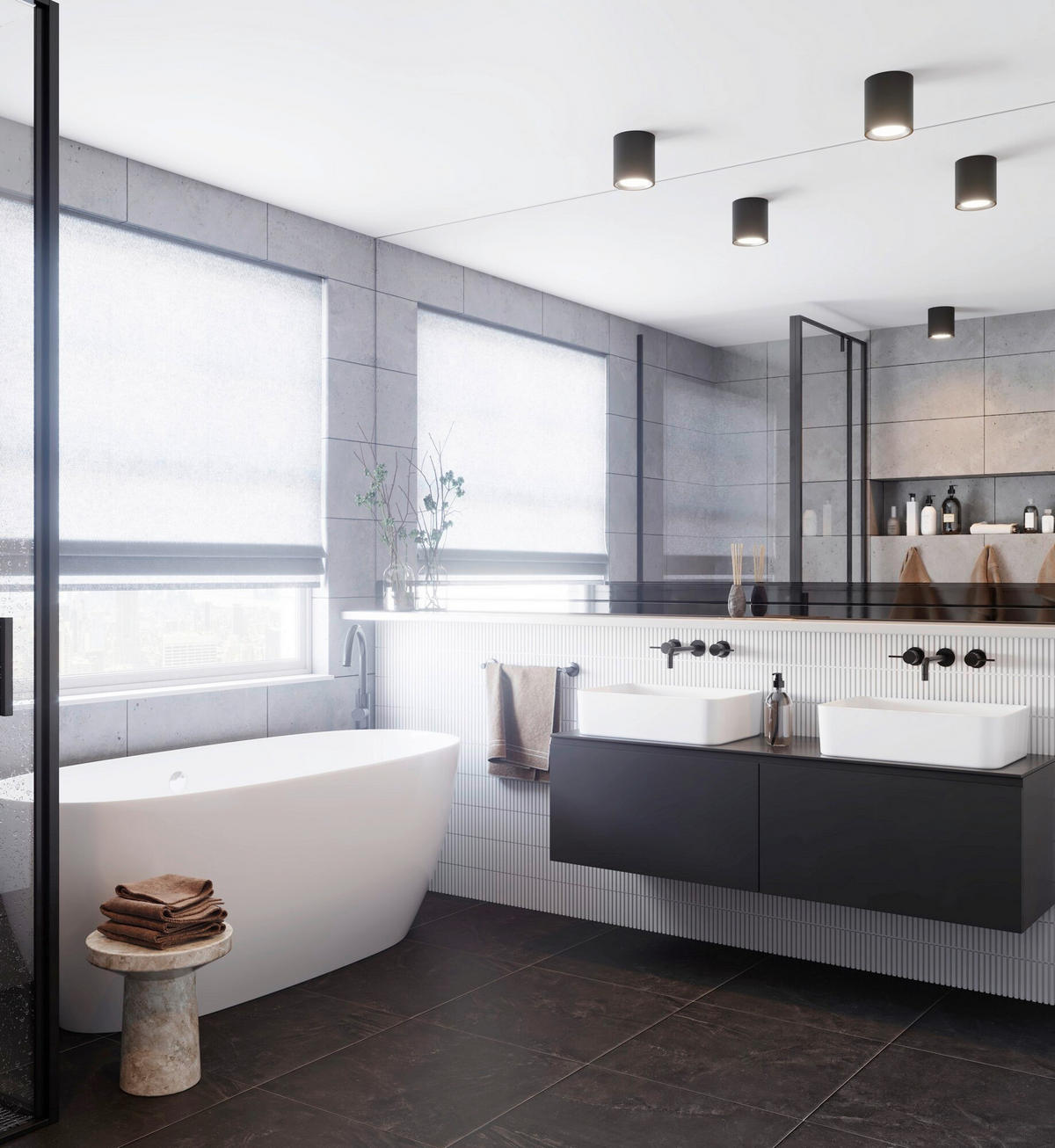 BADEZIMMER-DECKENLEUCHTE  12,5/14 cm    - Schwarz, Basics, Metall (12,5/14cm) - Nordlux