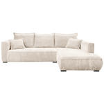 ECKSOFA  in Cord Creme  322/208 cm  - Creme/Schwarz, MODERN, Holz/Textil (322/208cm) - Carryhome